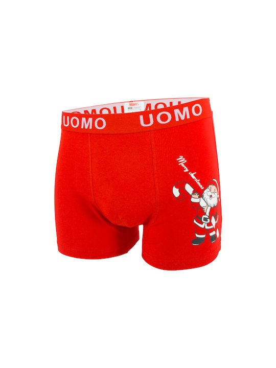 Uomo Herren Boxershorts Rot 1Packung