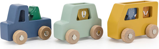 Trixie Vehicle Set of 3 Cars with Animals made of Wood for 18++ Months