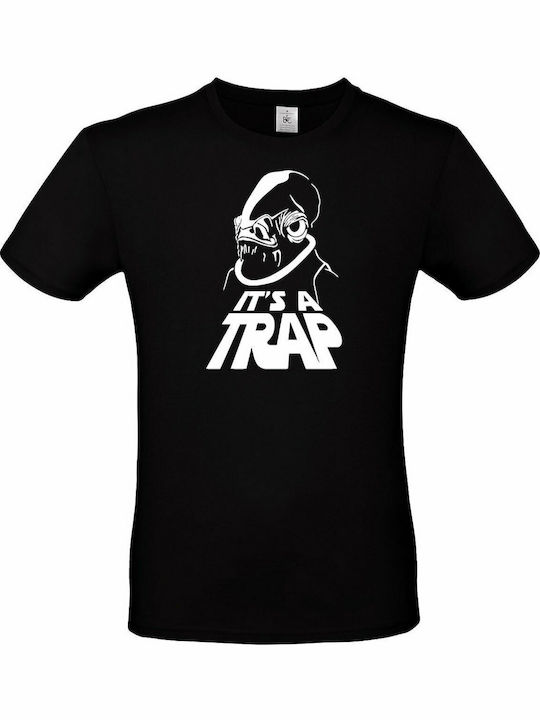 B&C T-shirt Star Wars It's a Trap σε Μαύρο χρώμα