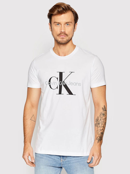 Calvin Klein Monogram Tricou pentru bărbați cu mâneci scurte Λευκό