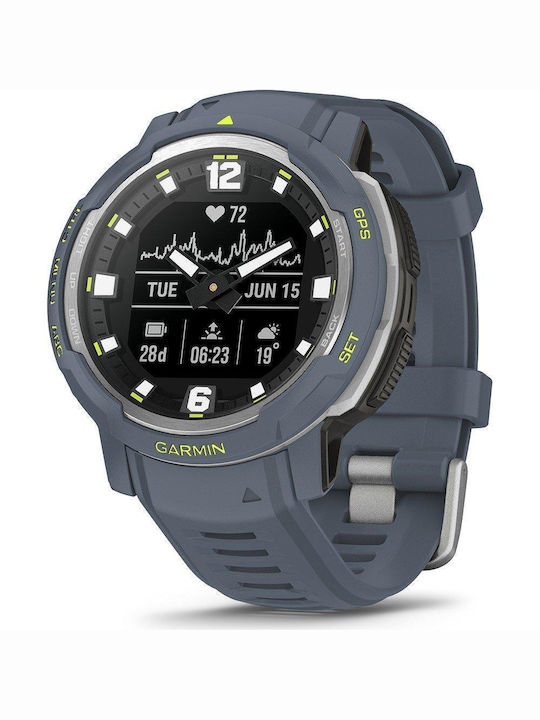 Garmin Instinct Crossover 45mm Waterproof Smartwatch with Heart Rate Monitor (Granite Blue)