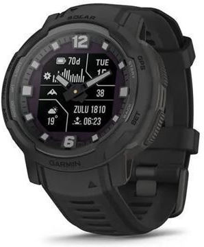 Garmin Instinct Crossover Solar Tactical 45mm Αδιάβροχο Smartwatch με Παλμογράφο (Μαύρο)