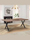 Jeremy Tisch Speisesaal Holz mit Metallgestell Walnut 200x100x75cm