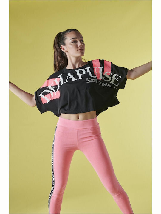 Women's Summer Crop Top Cotton Short Sleeve Black