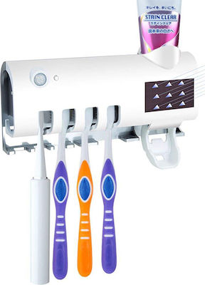 Factory Zahnbürstenhalterung mit automatischem Zahnpasta-Spender Tapete Kunststoff Silber