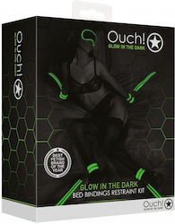 Shots Ouch! Glow In The Dark Комплект за Връзване на Леглото в Зелен Цвят 3бр