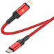Borofone BU30 Lynk Braided USB-C to Lightning Cable 20W Κόκκινο 1.2m