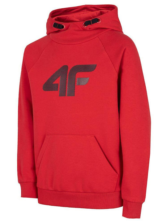 4F Kids Sweatshirt with Hood and Pockets Red