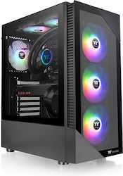 Thermaltake View 200 TG Gaming Midi Tower Computer Case with RGB Lighting Black