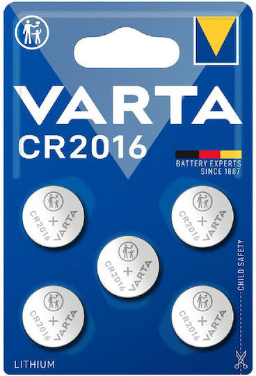 Varta Lithium Watch Battery CR2016 3V 5pcs