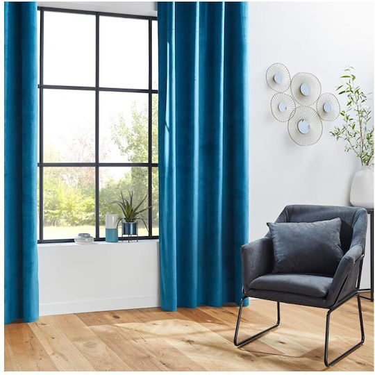 Atmosphera Perdea Cu Capse Albastră 140x260cm