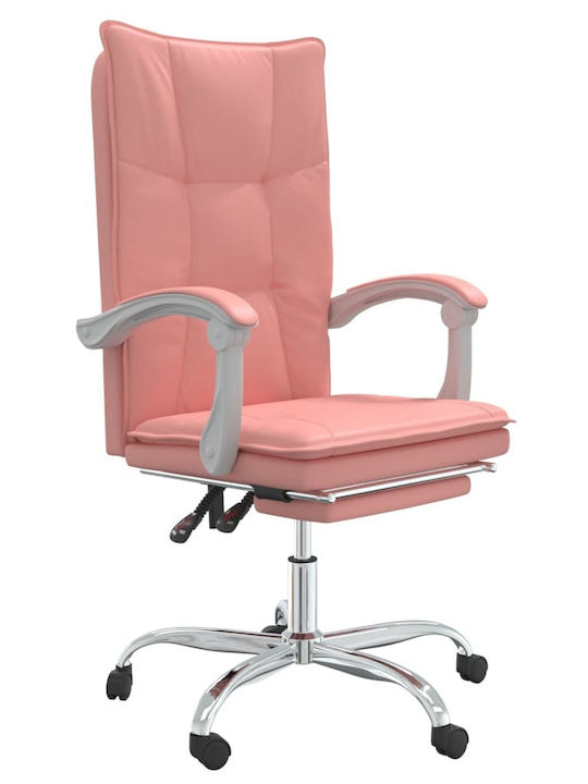 Καρέκλα Γραφείου με Ανάκλιση και Ρυθμιζόμενα Μπράτσα Ροζ vidaXL