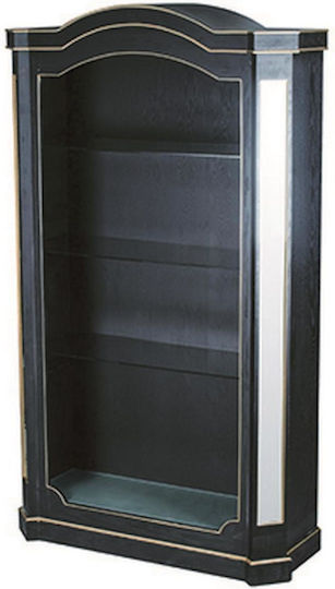 2 Drawer Wooden Display Case for Living Room with MDF and Glass Black 122x46x220cm
