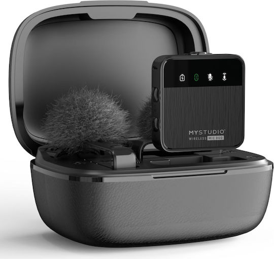 EasyPix MyStudio MIC DUO Σετ Ασύρματο Δυναμικό Μικρόφωνο Πέτου, Clip On για Φωνητικά