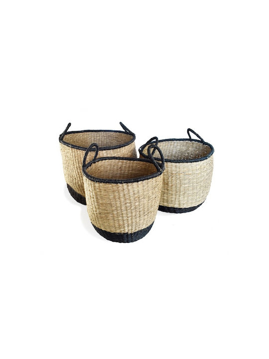 Straw basket "KATO" 35 x 33cm.