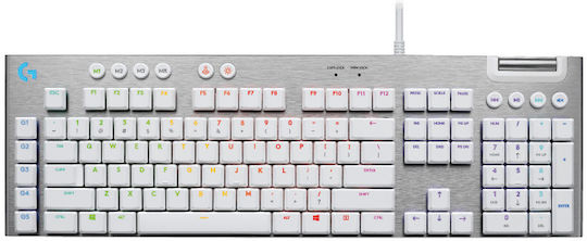 Logitech G815 Lightsync Гейминг Механична Клавиатура с GL Tactile суичове и RGB подсветка (Английски US) Бял