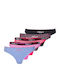 Βαμβακερά Γυναικεία String MultiPack Pink / Light Blue / Black