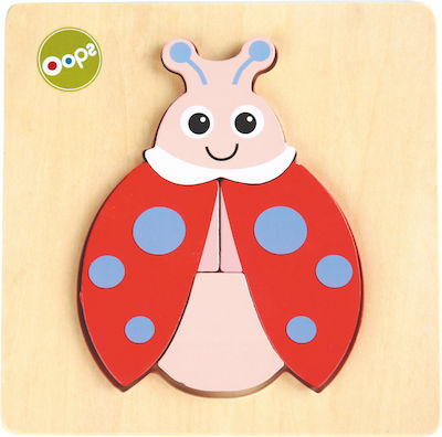 Ξύλινο Παιδικό Puzzle Σφηνώματα Ladybug 4pcs Oops