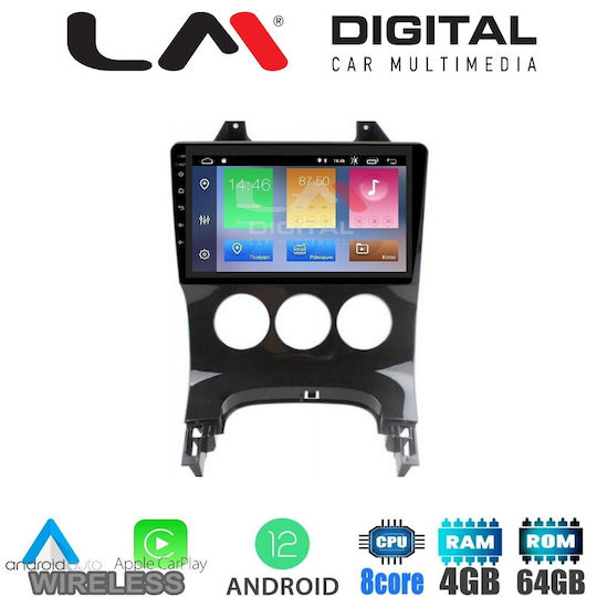 LM Digital Ηχοσύστημα Αυτοκινήτου για Peugeot 3008 / 206 / 5008 2009-2016 με A/C (Bluetooth/USB/WiFi/GPS/Apple-Carplay/Android-Auto) με Οθόνη 9"
