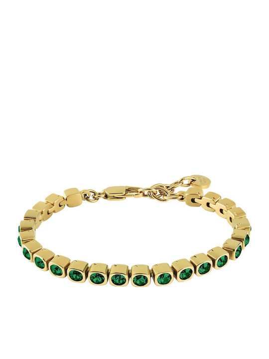 Dyrberg/Kern Women's Riviera Bracelet Made of Stainless Steel Gold Plated 17cm