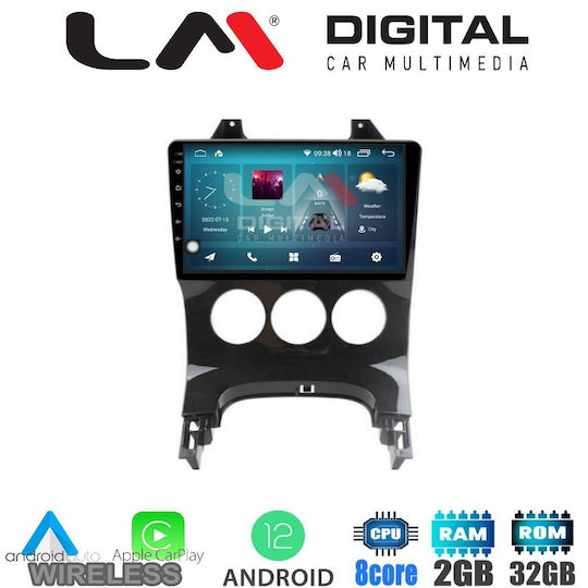 LM Digital Ηχοσύστημα Αυτοκινήτου για Peugeot 3008 / 206 / 5008 2009 - 2016 με A/C (Bluetooth/USB/WiFi/GPS/Apple-Carplay/Android-Auto) με Οθόνη 9"