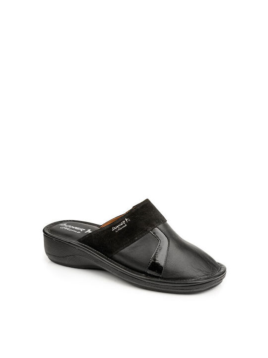 B-Soft Leather Women's Slipper In Black Colour -011-35