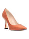 Leather Orange Heels