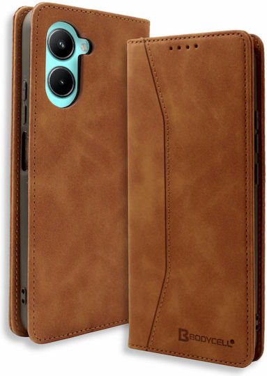 Bodycell Book Synthetic Leather Brown (Realme C33) 04-01055