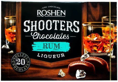 Roshen Shooters Liquor Chocolate Treats with Rum Liqueur 150gr