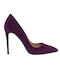 Mourtzi Suede Pointed Toe Stiletto Dark Purple High Heels