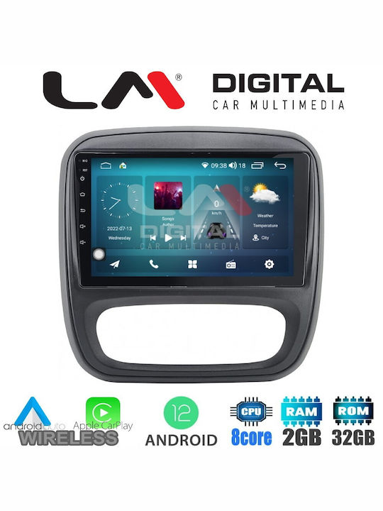 LM Digital Auto-Audiosystem für Opel Vivaro Fiat Talento Renault Verkehr Nissan NV300 Vivaro / Verkehr / NV300 / Talent 2014 - 2020 (Bluetooth/USB/WiFi/GPS/Apple-Carplay/Android-Auto) mit Touchscreen 9"