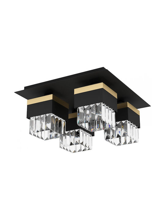 Eglo Barrancas Modern Metallic Ceiling Mount Light with Socket E14 in Black color 38pcs