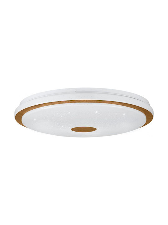 Eglo Lanciano Μεταλλική Πλαφονιέρα Οροφής με Ενσωματωμένο LED σε Λευκό χρώμα 48cm