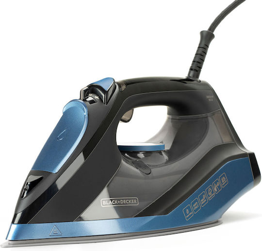 Black & Decker BXIR2801E ES9180220B Steam Iron 2800W with Ceramic Plate and Continuous Steam Supply 35g/min
