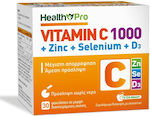 Health Pro Vitamin C 1000 & Zinc & Selenium & D3 Vitamina pentru Întărirea Sistemului Imunitar 30 pliculețe