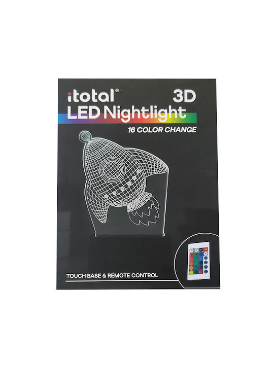 I-Total Διακοσμητικό Φωτιστικό με Φωτισμό RGB 3D Illusion LED σε Μαύρο Χρώμα