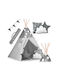 Kids Indian Teepee Play Tent Gray