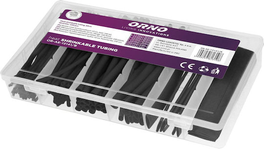 Orno OR-AE-13141/B Θερμοσυστελλόμενα Καλώδια Κασετίνα με Βαθμό Συρρίκνωσης 2:1 Μαύρο 100τμχ 813108