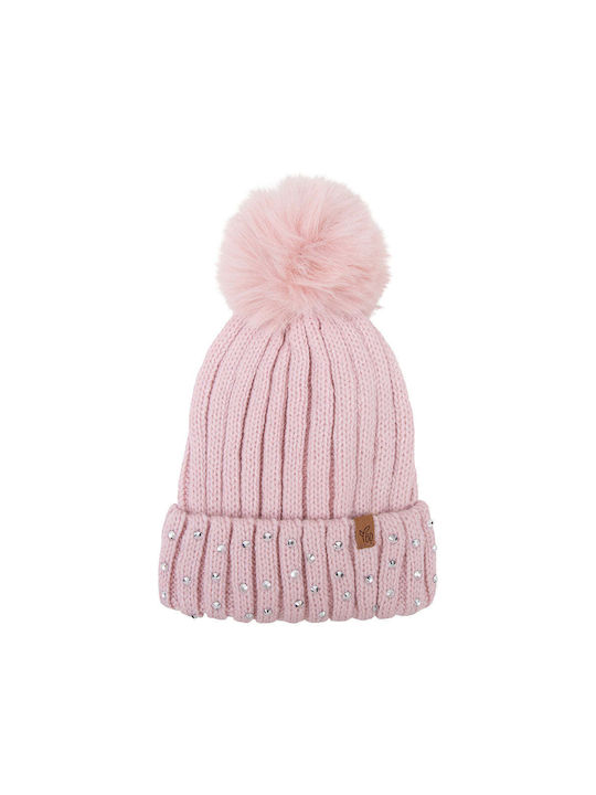 Baby Dutch Pom Pom Glitter Kinder Mütze Stoff Rosa