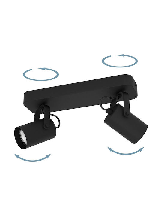 Eglo Sorego Double Spot with Socket GU10 in Black Color