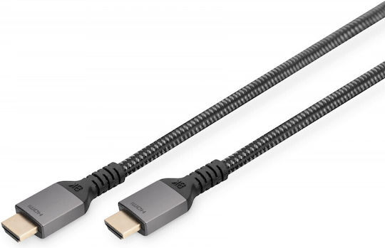 Digitus HDMI 2.1 Braided HDMI Cable HDMI Male - HDMI Male 2m Black