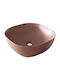 Ceramita Encore 40 Countertop Sink Porcelain 41x41x15cm Brown Matt