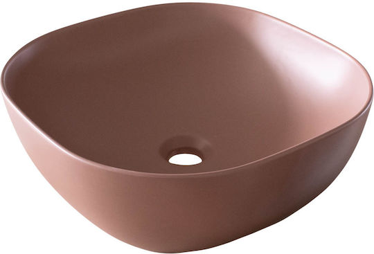 Ceramita Encore 40 Countertop Sink Porcelain 41x41x15cm Brown Matt