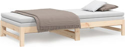 Sofa Single Bed Solid Wood with Slats Natural 90x200cm