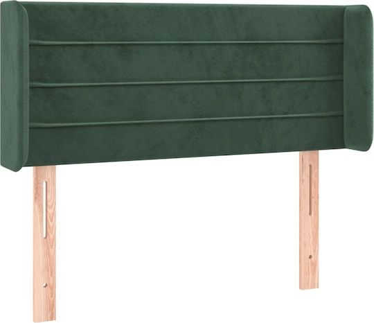 vidaXL Fabric Bed Headboard Dark Green 103x88cm