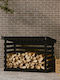 vidaXL Hölzernes Box Holzlagerung 108x73x79cm Schwarz