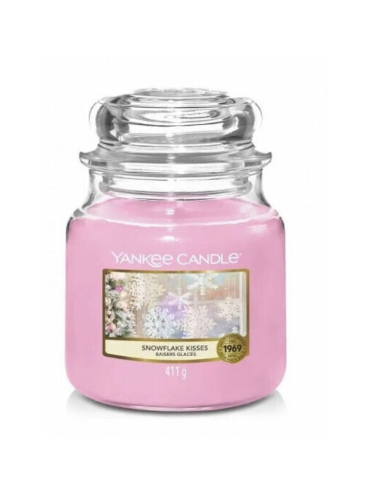 Yankee Candle Duftkerze Snowflake Kisses Gefäß Rosa 411gr 1Stück