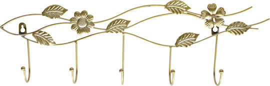 Keskor Vintage Metall Wandhalterung 5 Haken 56x18cm