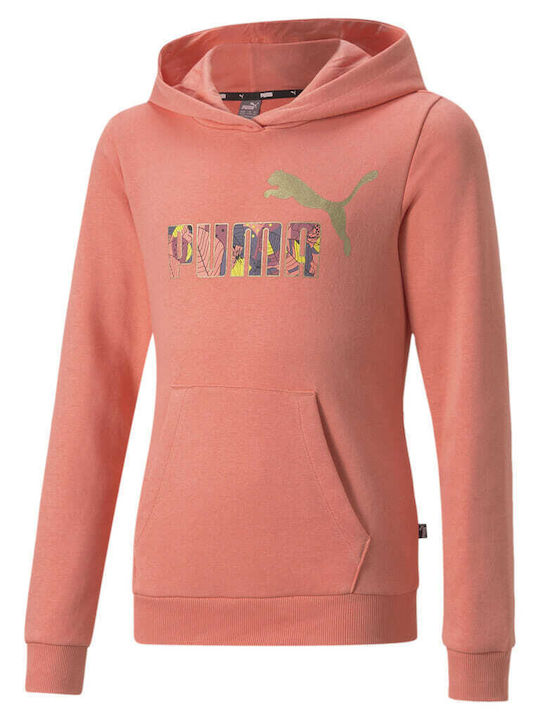 PUMA Kinder-Sweatshirt mit Kapuze und Taschen Rosa