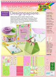 Folia Χαρτόνι Glitter Spring/Easter A4 σε Μπλοκ 12 Φύλλων